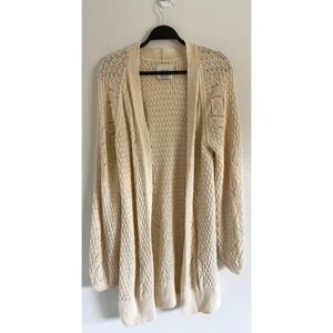 Zara Knit Sweater Duster Open Knit Women’s Cotton Long Comfy Cozy Open Cardigan